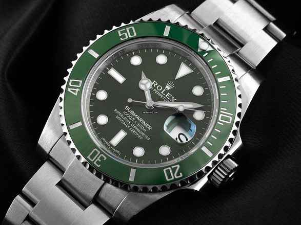 Rolex Submariner Date LV Hulk Ref.116610LV 2019 Tam Set neredeyse yeni Vintage Submariner Date LV Hulk Yeşil Kadran