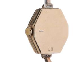 Thumbnail von Rolex Art Deco Stretch 1927 caja original en muy buen estado, vintage, Art Deco, tapa abatible, fondo, 9 quilates de oro rosa