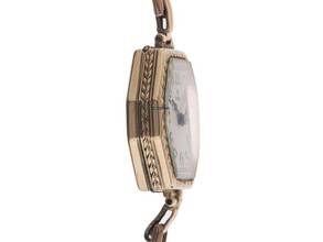 Thumbnail von Rolex Art Deco Stretch 1927 caja original en muy buen estado, vintage, Art Deco, tapa abatible, fondo, 9 quilates de oro rosa