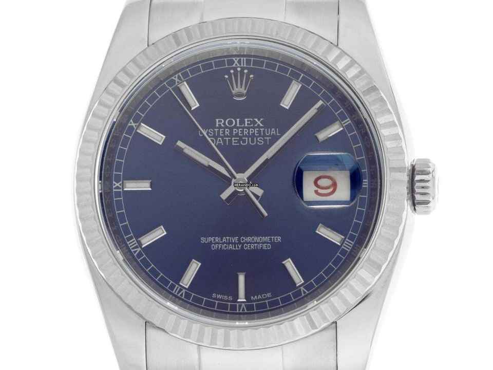 Rolex Datejust 36 Roulette Ref.116234 2007 Caja y descripción como nuevo Vintage Datejust Roulette acero 18kt oro blanco