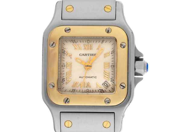 Cartier Santos Galbée Date PM Küçük Model Ref.2423 2001 Kutu ve Açıklama çok iyi Vintage Santos Galbée Date PM küçük model