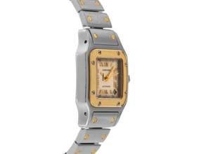 Thumbnail von Cartier Santos Galbée Date PM Kleines Modell Ref.2423 2001 Box&Beschreibung sehr gut Vintage Santos Galbee Date PM kleines Modell