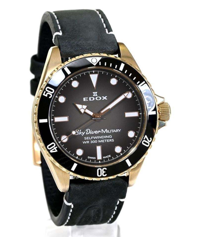  Edox SkyDiver Military Bronze Limited Edition auf 555 Stück REF. 80115-BRZN-NDR 