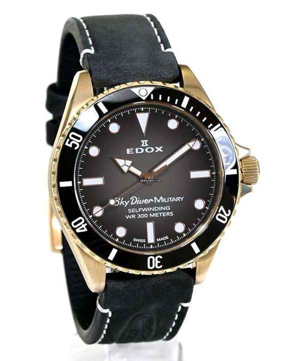 Edox SkyDiver Military Bronze Limited Edition in 555 pieces REF. 80115-BRZN-NDR