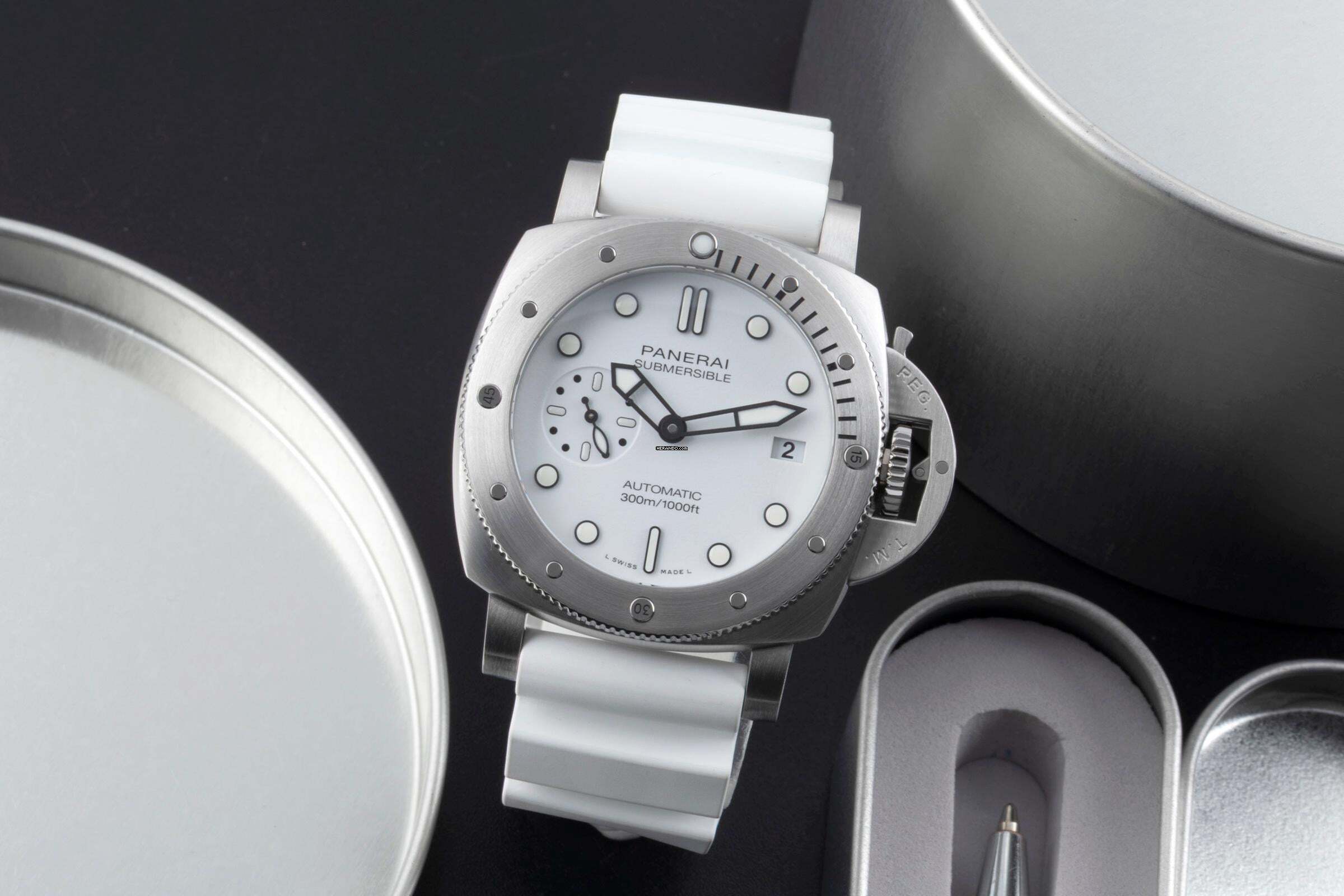 Panerai Submersible Edelstahl Automatik Herrenuhr Ref. PAM01223 B&P 2021