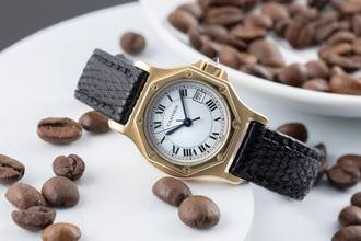 Thumbnail von Cartier Santos Ronde Octagon Lady 18K (0,750) Gold Automatik Damenuhr Ref. 2969