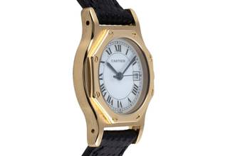 Thumbnail von Cartier Santos Ronde Octagon Lady 18K (0,750) Gold Automatik Damenuhr Ref. 2969