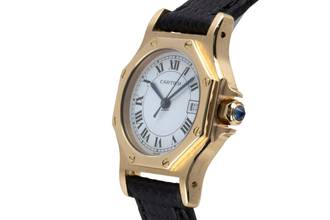Thumbnail von Cartier Santos Ronde Octagon Lady 18K (0,750) Gold Automatik Damenuhr Ref. 2969
