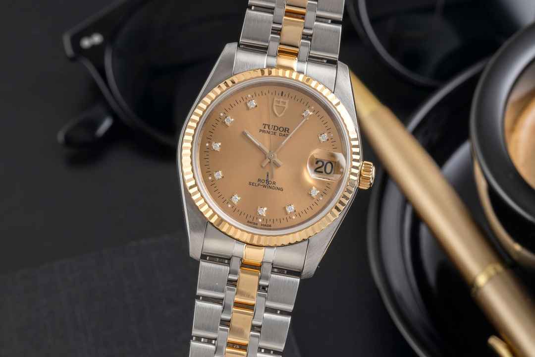  Tudor Prince Date Stahl / Gold Diamanten Automatik Ref. 74033 