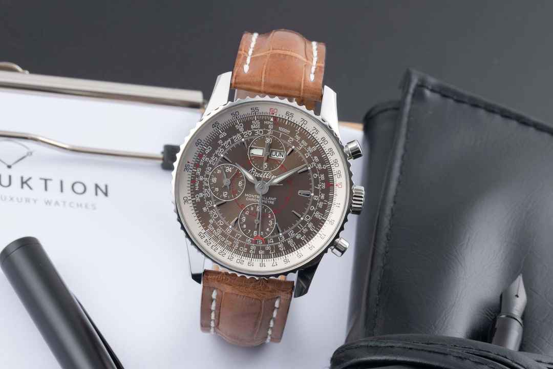  Breitling Montbrillant Datora Chronograph Stahl Automatik Ref. A21330 B&P 2010 