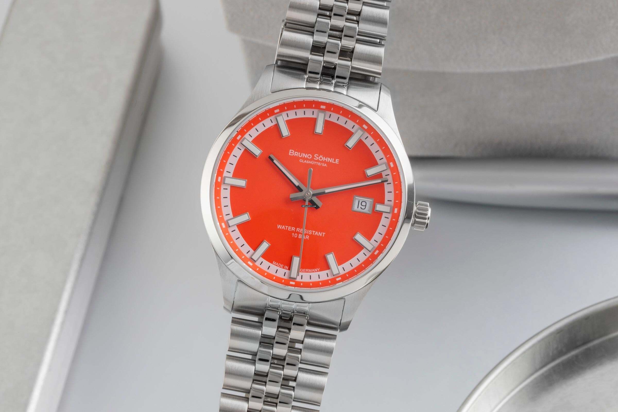  Bruno Söhnle Glashütte Turin Stahl Automatik Herrenuhr Ref 17-12230-840 B&P New 