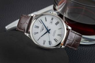 Thumbnail von Longines Record stalowy automatyczny zegarek męski Ref. L2.821.4.11.2 dokumenty 2023