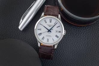 Thumbnail von Longines Record stalowy automatyczny zegarek męski Ref. L2.821.4.11.2 dokumenty 2023