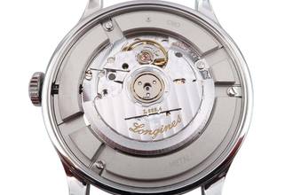 Thumbnail von Longines Record stalowy automatyczny zegarek męski Ref. L2.821.4.11.2 dokumenty 2023