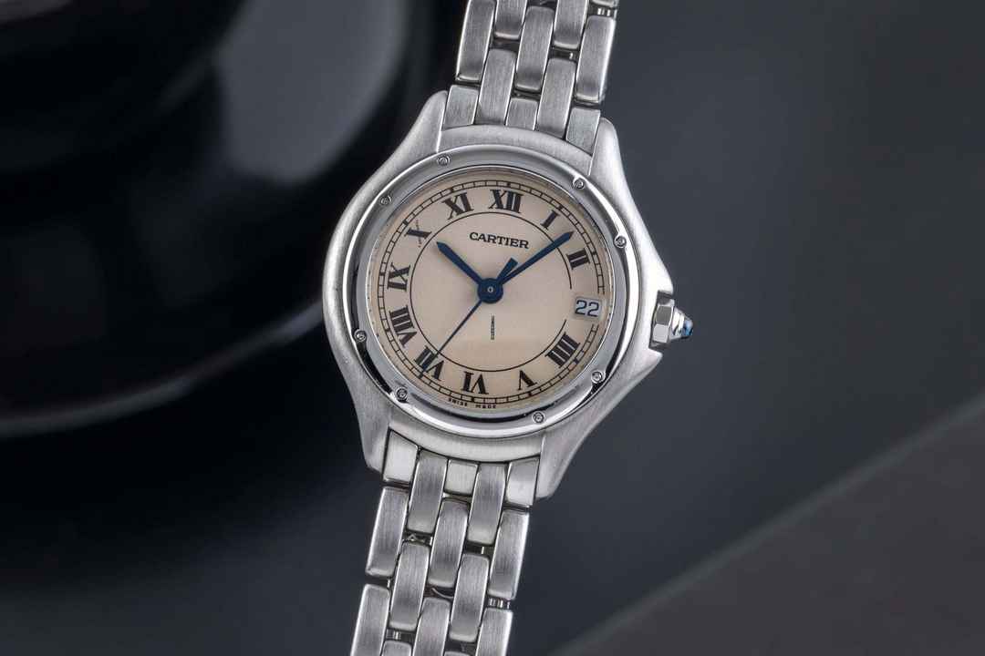 Cartier Cougar Staal Quartz Roman Dial Dameshorloge Ref. W35001F5 Klassiekers