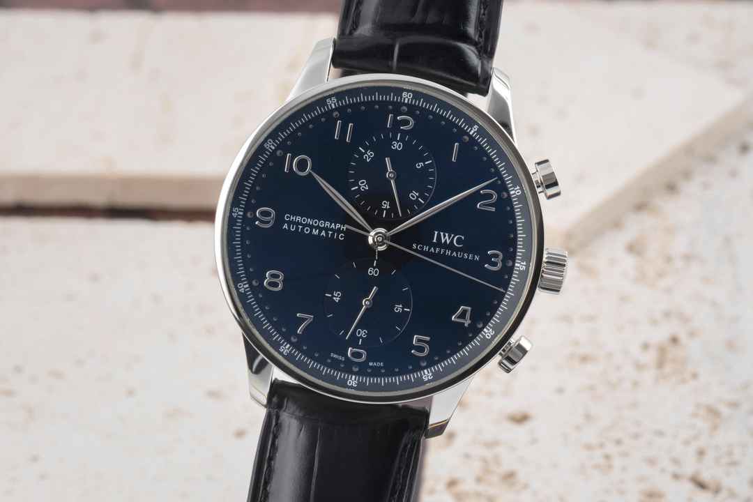 IWC Portugieser Chronograph Steel Automatic Men's Watch Ref. IW371447 Papers 2018