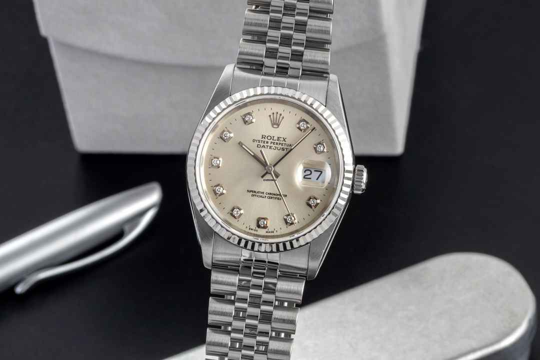 Rolex Datejust 36 White Diamond Dial Steel White Gold Automatic Ref 16234 X Series