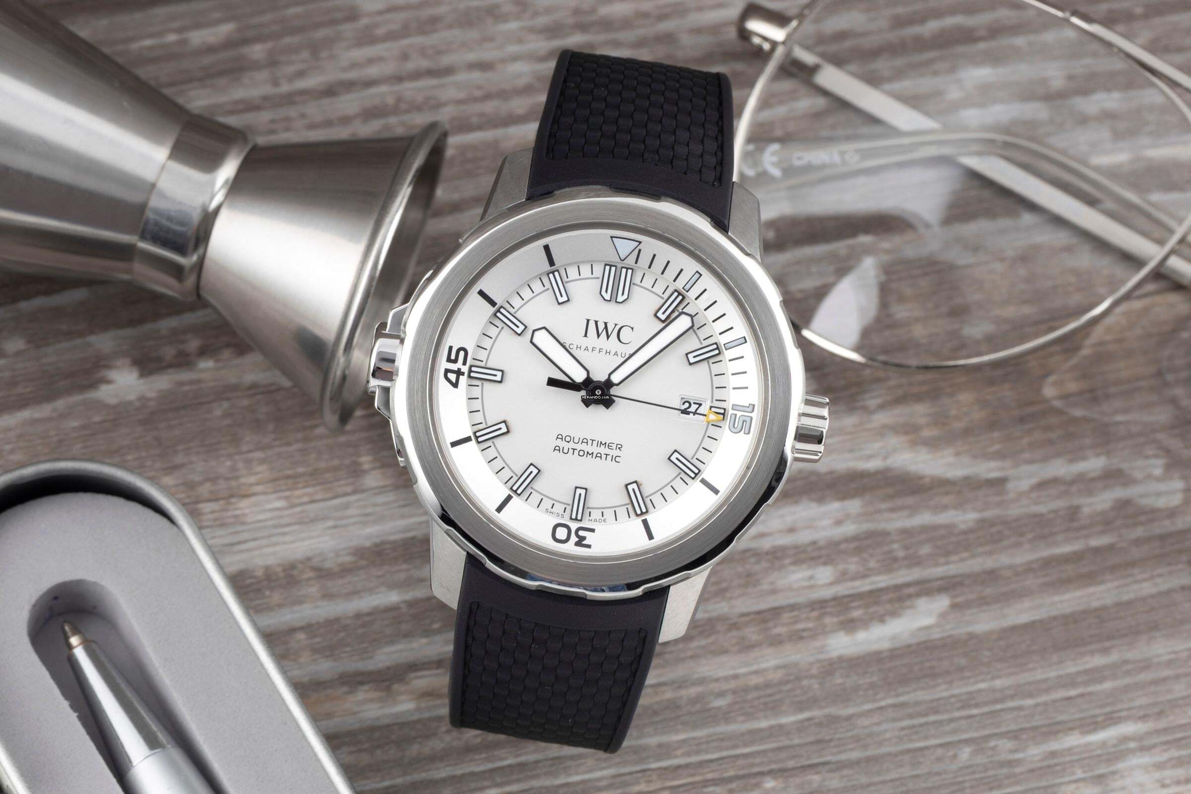 IWC Aquatimer Automatic Silver Dial Stahl Automatik Herrenuhr Ref. IW329003 Karte 2017