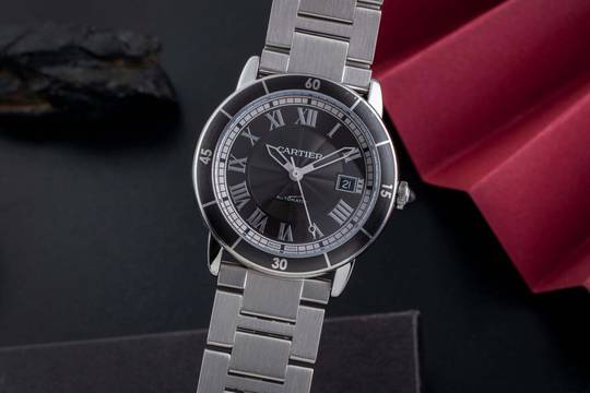 Cartier Ronde Croisière de Cartier Otomatik Tarih Paslanmaz Çelik Erkek Saat Ref. WSRN0011 Kutu