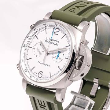 Panerai Luminor Chrono 44 – PAM 01218 – jak NOWY – 11/2025 Pełny zestaw