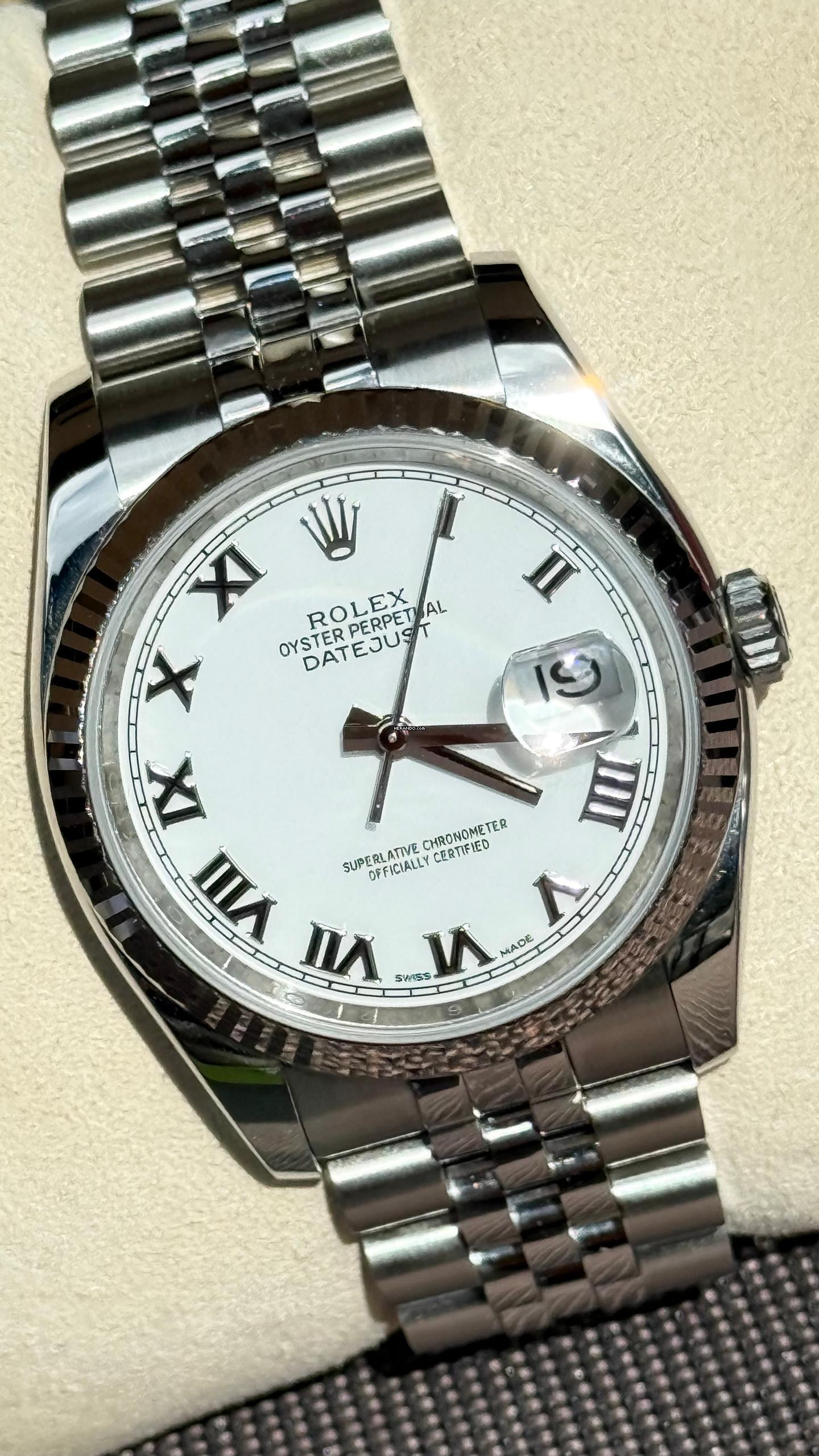 Rolex Datejust 36 Excellent condition Polar white super Jubilee