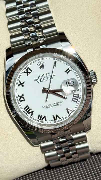 Rolex Datejust 36 en excelente estado, blanco polar, súper Jubilee
