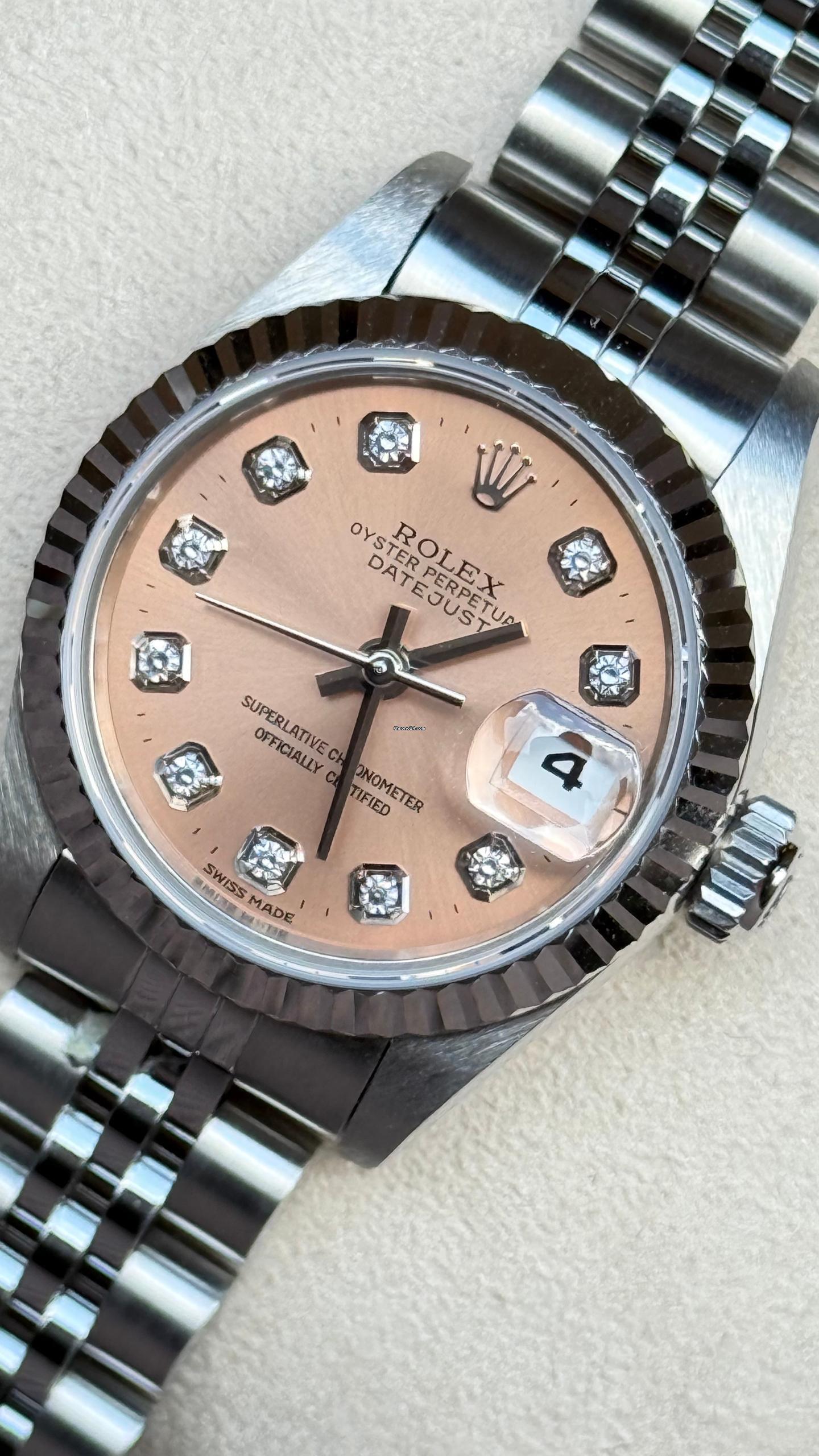 Rolex Lady-Datejust Top ! pink diamond dial incl rolex offic service card 2023