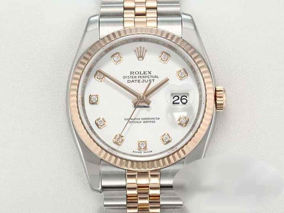  Rolex Datejust 36 36mm 116231 2009 Stahl Rosegold 750 Diamanten Automatik 