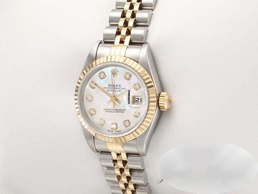 Rolex Lady-Datejust Edelstahl Gelbgold 750 Perlmutt Diamanten Automatik Gold