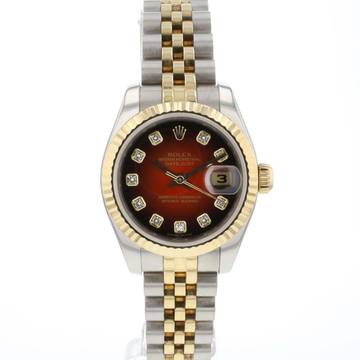 Rolex Lady-Datejust 26 Jubilee Steel/Gold Red Vignette Dial