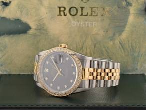 Thumbnail von Rolex Datejust 36 16233 Black Diamonds Dial - After Diamonds Bezel - Full Set 36mm