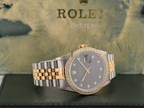 Thumbnail von Rolex Datejust 36 16233 Black Diamonds Dial - After Diamonds Bezel - Full Set 36mm