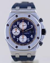 Thumbnail von Audemars Piguet Royal Oak Offshore Chronograph Blue Orange Automatic Glasboden B+P