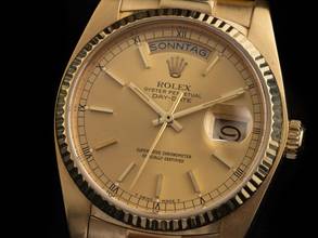Thumbnail von Rolex Day-Date 36 Ref.18038 1983 Full Set sehr gut Vintage Day-Date open 6/9 18kt Gelbgold