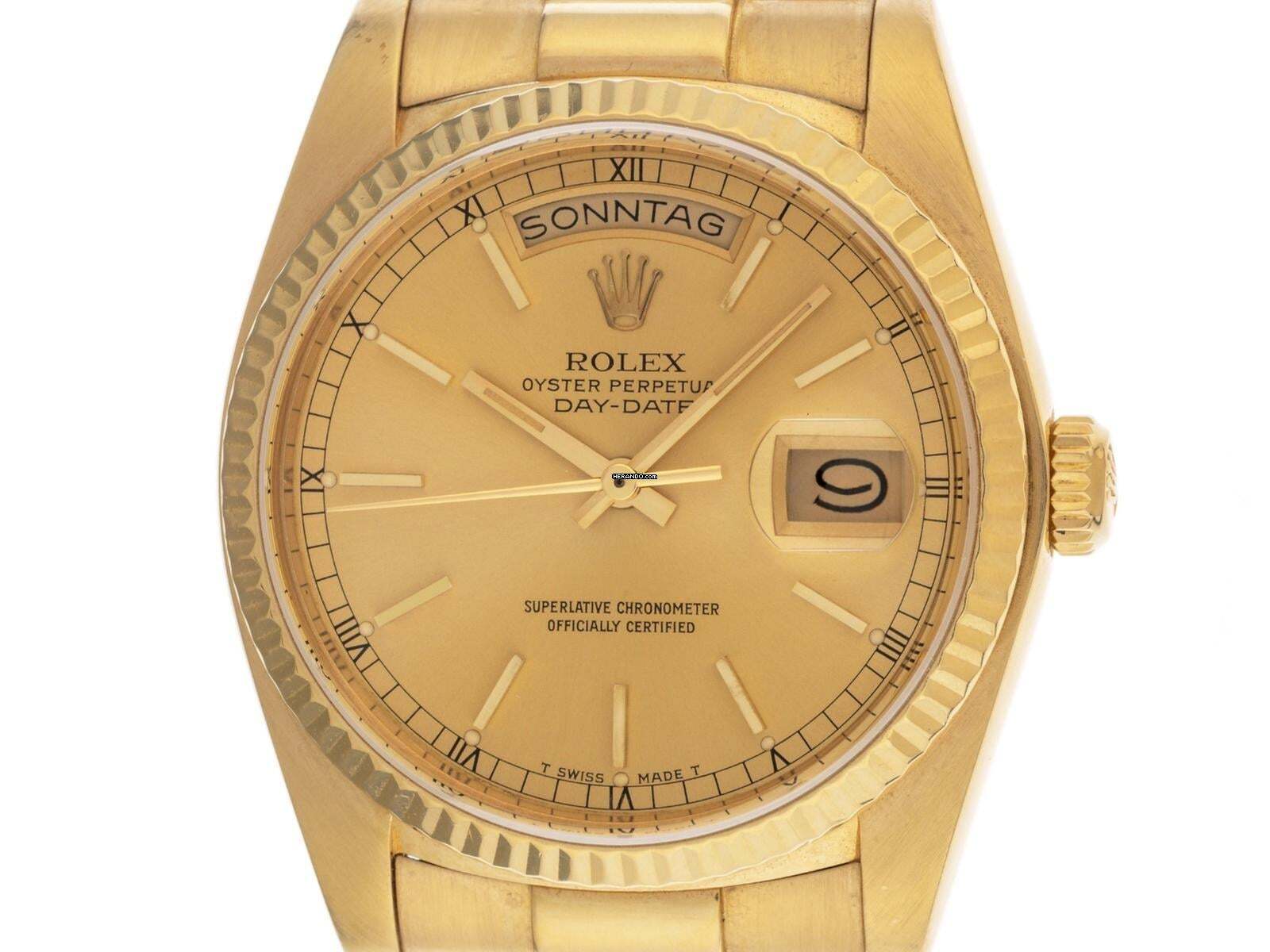 Rolex Day-Date 36 Ref.18038 1983 Full Set sehr gut Vintage Day-Date open 6/9 18kt Gelbgold