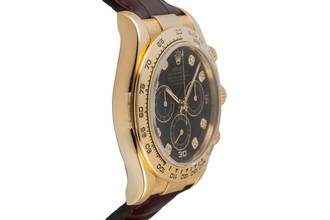 Thumbnail von Rolex Daytona Chronograph 18k Gold Black Diamond Dial Ref. 116518 P-Serie
