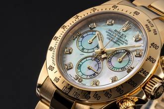 Thumbnail von Rolex Daytona Chronograph 18k Gold MOP Diamond Dial Ref. 116528 B&P 2014 LC100