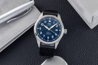 Thumbnail von IWC Fliegeruhr Mark Pilot Mark XX Blue Dial Stahl Automatik Herrenuhr Ref. IW328203 B&P 2023