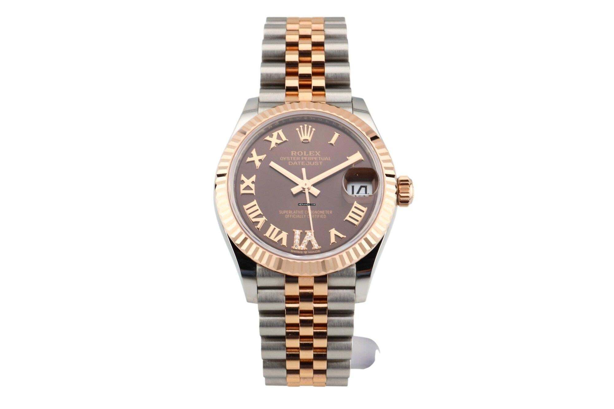Rolex Datejust 31 Chocolate Roman Dial - Jubilee Bracelet - Diamonds 278271 2022