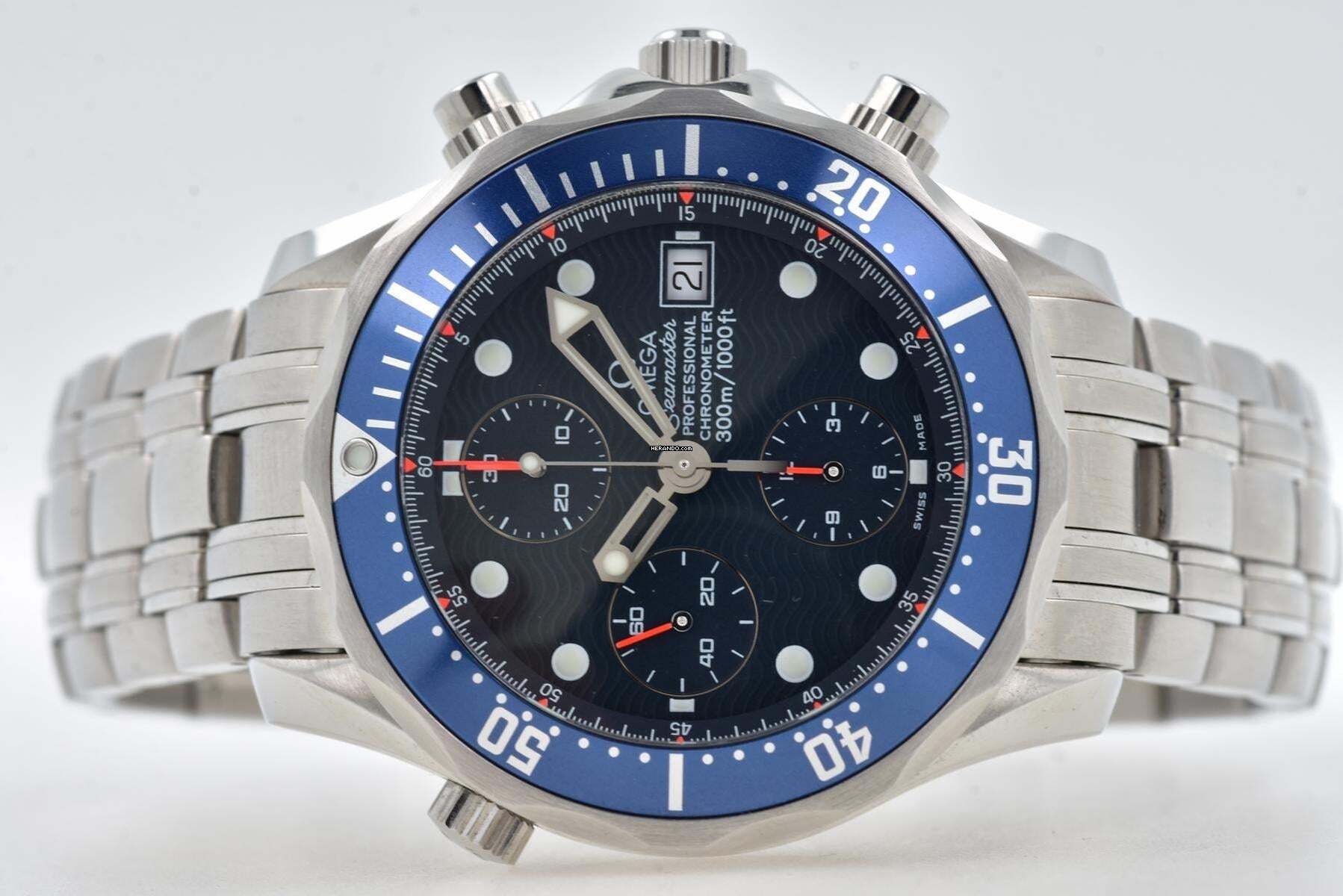 Omega Seamaster Diver 300 M Professional Chronograph 2599.80 Blue Bezel