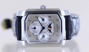 Thumbnail von Glashütte Original Senator Karrée Ewiger Kalender Mondphase 1845 Silver Dial rar Collector