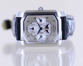 Thumbnail von Glashütte Original Senator Karrée Ewiger Kalender Mondphase 1845 Silver Dial rar Collector