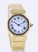 Thumbnail von Cartier Santos Octagon 30mm Medium 18K Gold Luxusuhr Automatic rar