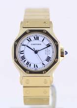Thumbnail von Cartier Santos Octagon 30mm Medium 18K Gold Luxusuhr Automatic rar