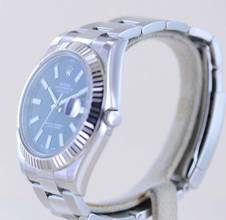 Thumbnail von Rolex Datejust II Stahl Weißgold Oyster blue Stick Dial 41mm blau B+P