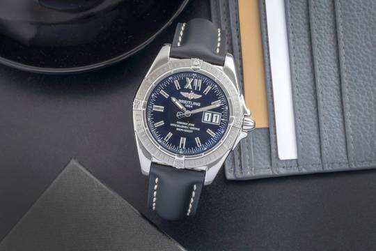 Breitling Cockpit Galatic Big Date Edelstahl Automatik Herrenuhr Ref. A49350 Klassiker