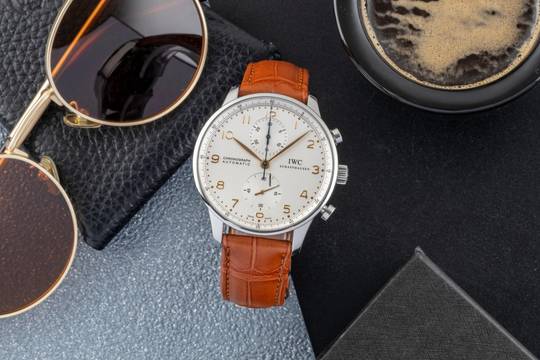 IWC Portugieser Chronograph Stahl Automatik Herrenuhr Ref. IW371445 Papiere 2019