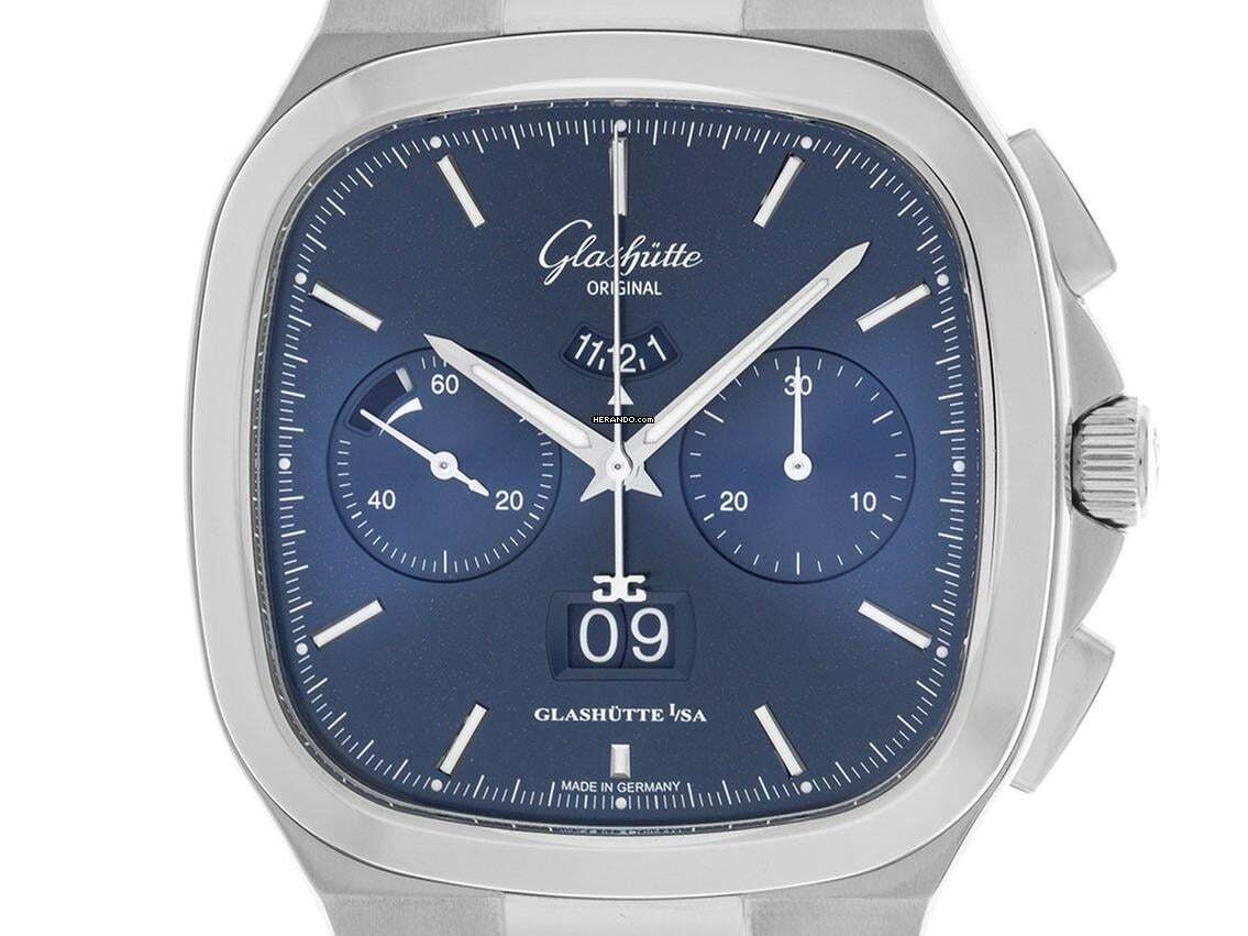 Glashütte Original Seventies Chronograph Panoramadatum Ref.1.37.02.08.02.70 2025 Full Set Ungetragen Seventies Chronograph Panoramadatum