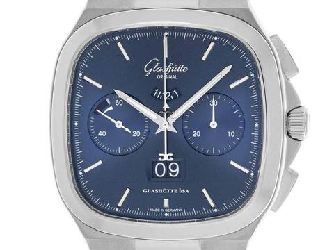 Glashütte Original Seventies Chronograph Panoramadatum Ref.1.37.02.08.02.70 2025 Full Set Ungetragen Seventies Chronograph Panoramadatum