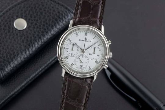 Blancpain Villeret Chronograph Stahl Automatik Herrenuhr Ref. 1185-1127